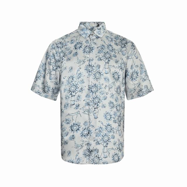 Dior 25Ss Short-Sleeved Shirt with Floral and Animal Print. This new Dior Spring