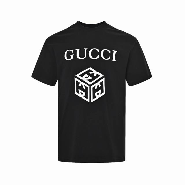 Gucci 25Ss Double G cube print short-sleeve top is simple and versatile, making