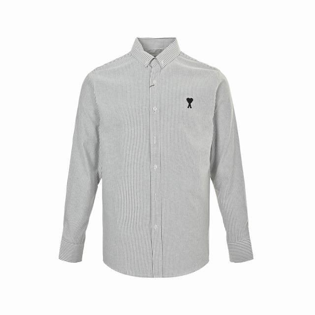 Ami 25Ss black heart embroidered shirt. Ami Paris 2025 Fall/Winter collection. C