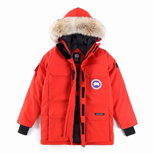 Canada Goose Expedition '08 Parka in China red and white. Exclusive photos of th