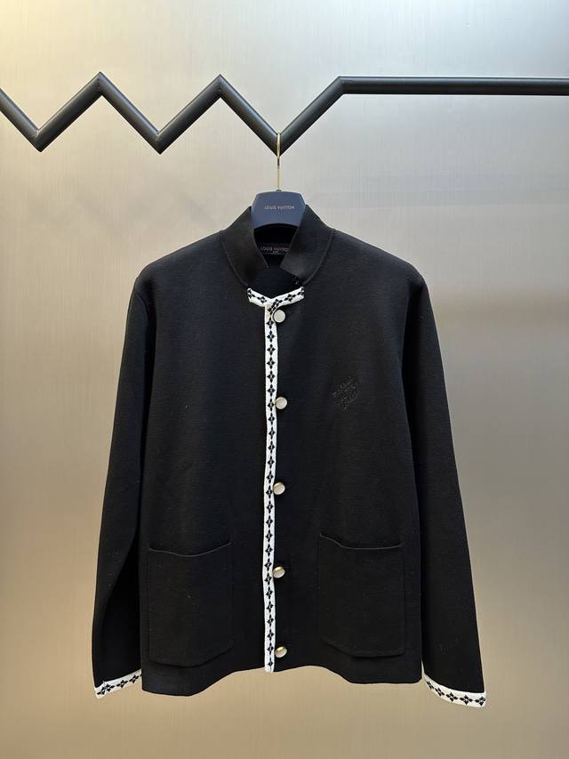 Lv Knitted Varsity Blazer. This blazer is crafted from a soft, fine wool knit. C