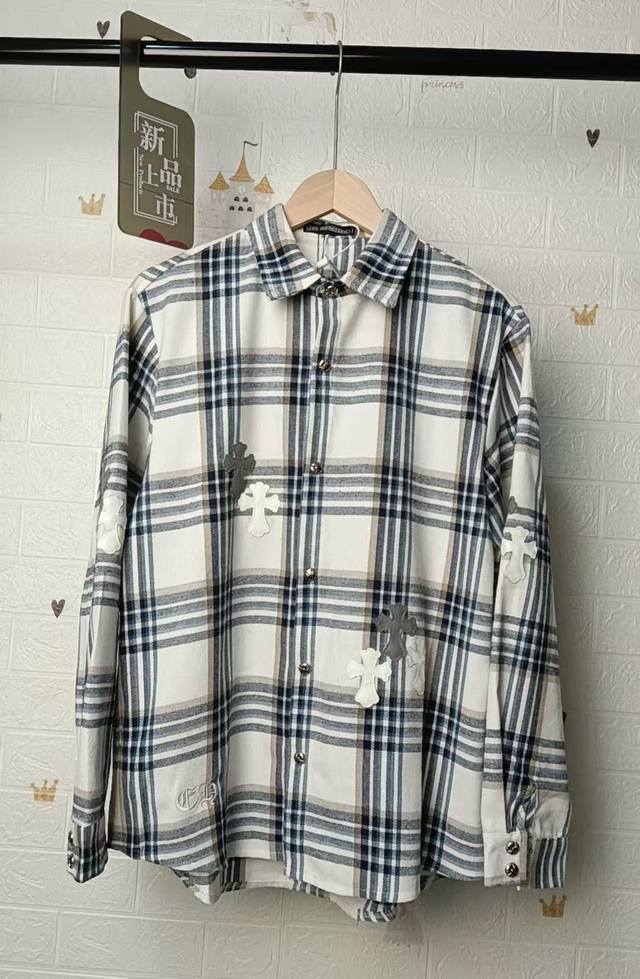 Chrome Hearts patchwork shirt jacket! Limited edition patchwork shirt jacket! Co