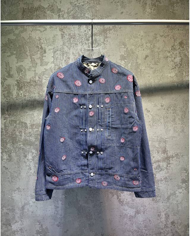 7615 Louis Vuitton Ss26 co-branded striped new Chinese style embroidered denim j