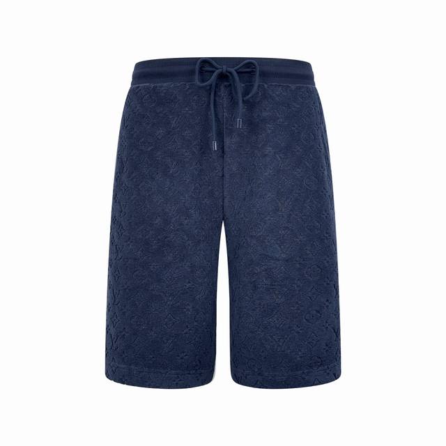 Louis Vuitton embossed terry shorts, customized with soft cotton blend terry, lu