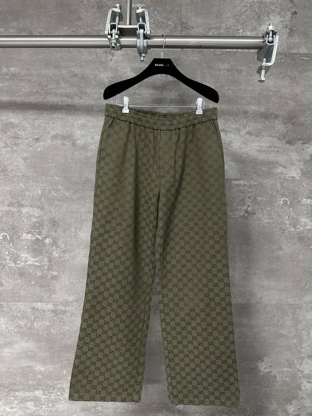 Gucci 25Fw Early Fall new double G all-over jacquard trousers. Gucci's new jacke