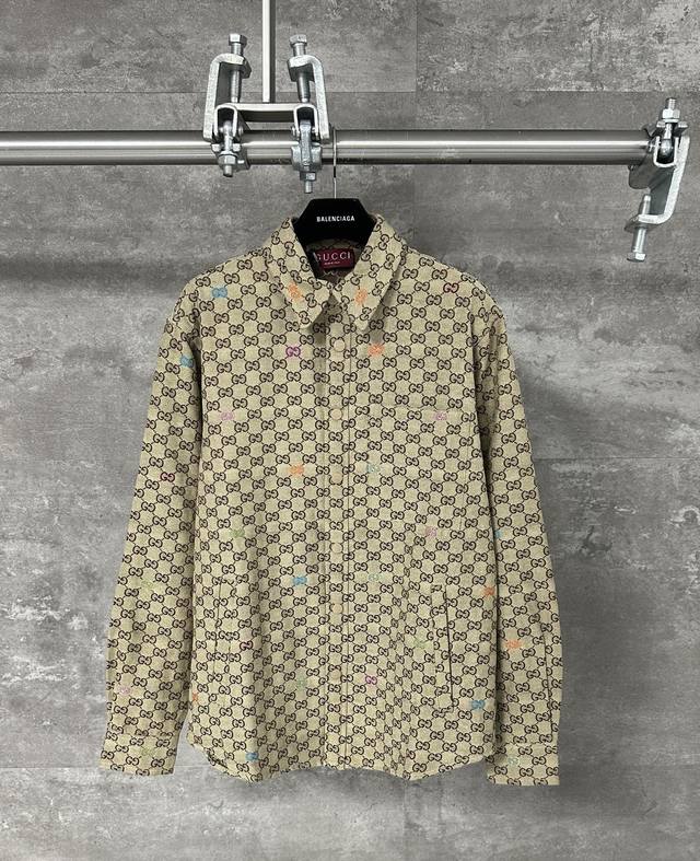 Gucci 25Fw Early Fall New Double G all-over jacquard stand-up collar long-sleeve