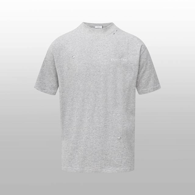 Top version difference currency - Dior letter print destruction short sleeve - C