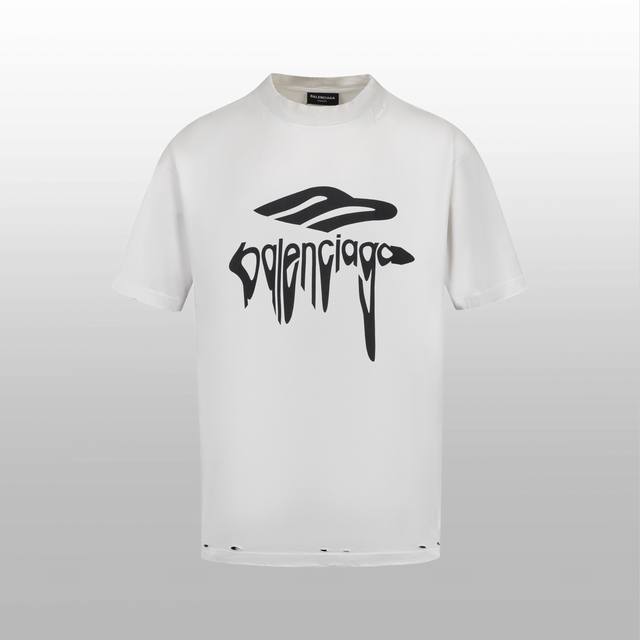 Top version difference currency - Blgg dissolving letter short sleeve - Color: W