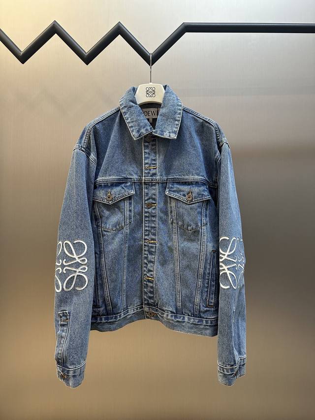 Loewe Anagram denim jacket, custom-made with dense core yarn, features high-dens