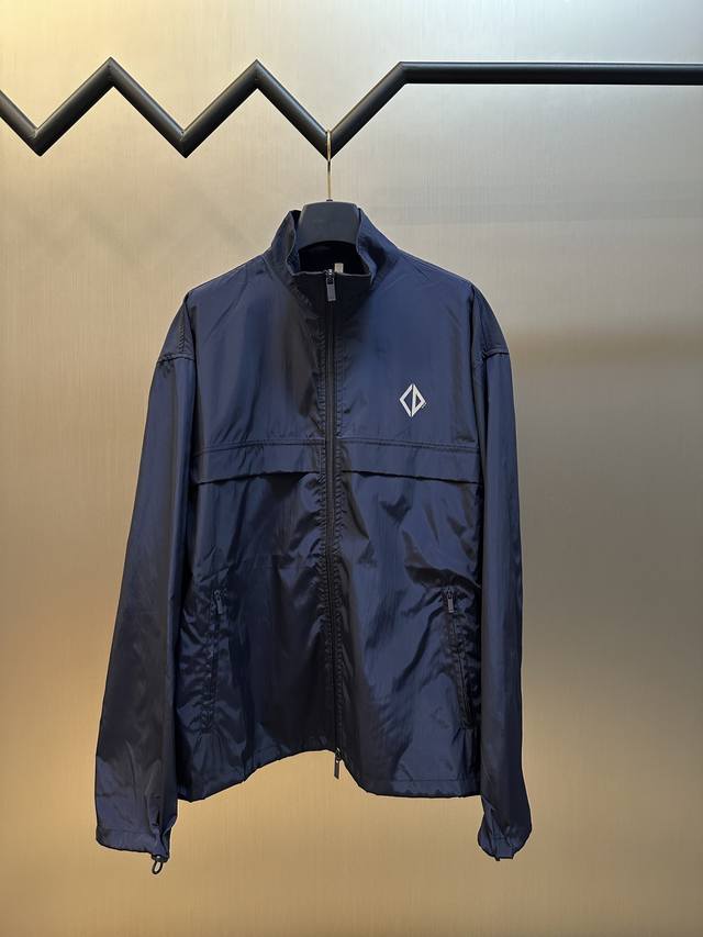 Dior Diamond logo zipper jacket, custom-made from functional techno-silk fabric,