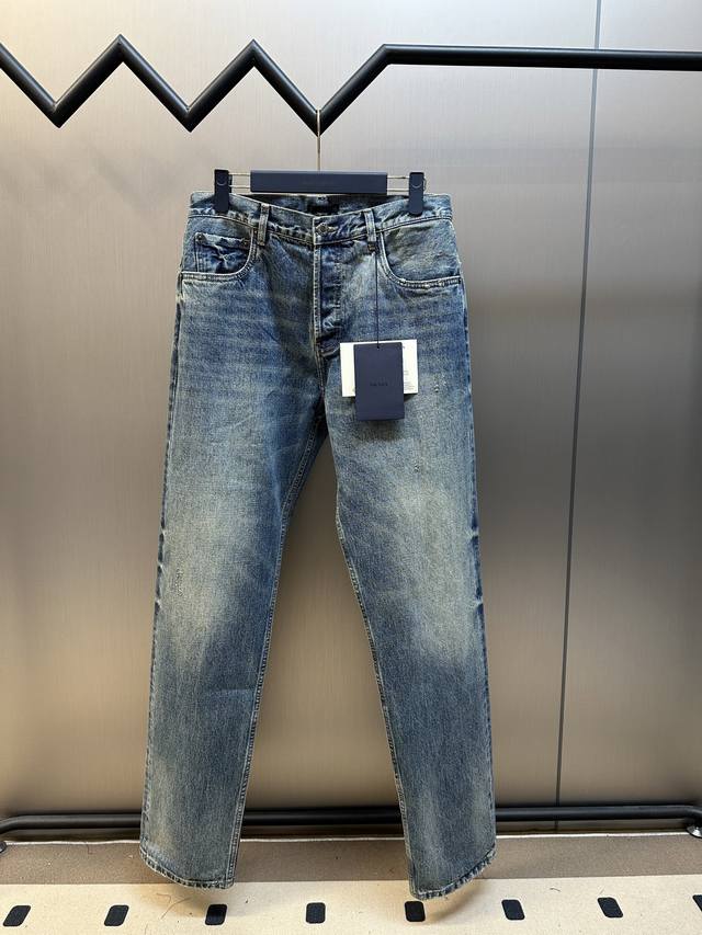 Prada Regular Fit Distressed Denim Jeans These mid-rise jeans feature a classic