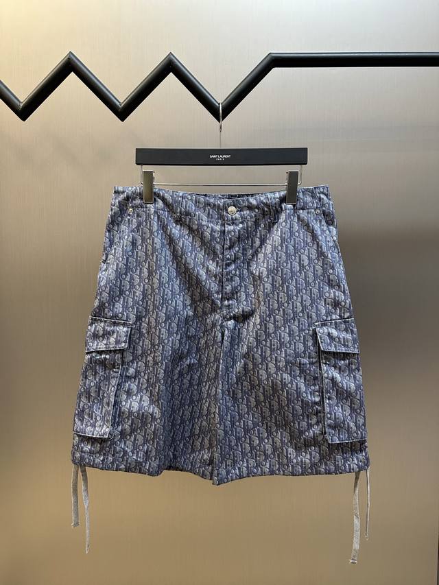 Dior cotton twill printed pocket work shorts. Custom twill cotton 10*10 cotton c