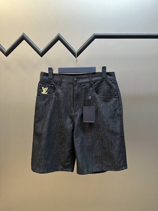 Lv Raffia Denim Shorts. These shorts are crafted from crisp cotton chambray and
