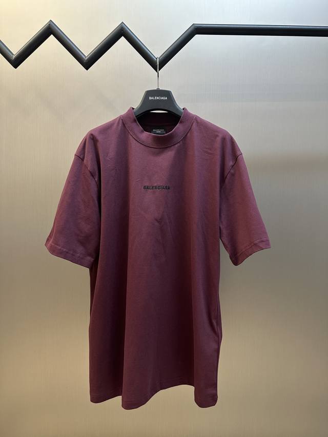 Balenciaga short-sleeved shirt with monogram print is made of vintage plain fabr