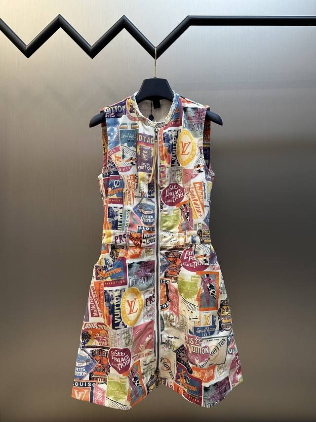 Lv Travel Patch Zipper Dress. This dress, from the Flight Mode collection, featu