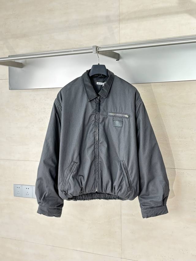 Acne Studio* 25Fw This barn-style leather-collared, quilted zipper jacket is cra