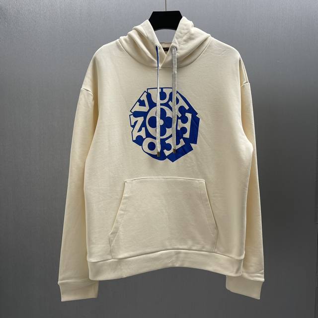 Lu Blue Printed Hoodie Sizes: S-Xl. Crafted from a clean cotton knit, this hoodi