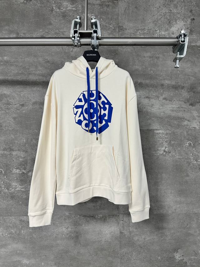 10V Louis 25Fw Early Autumn new floral pattern print blue rope hooded sweatshirt