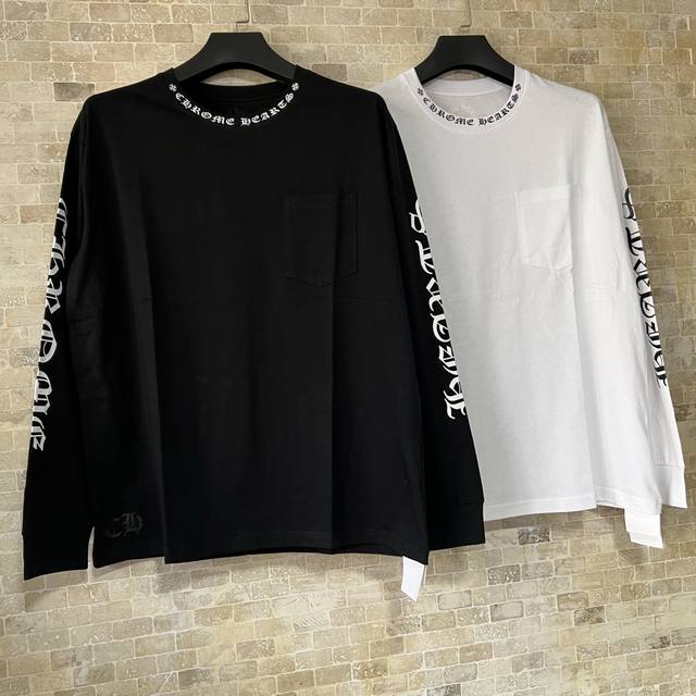 Ch Chrome Heart Sanskrit Collar Round Neck Long Sleeve