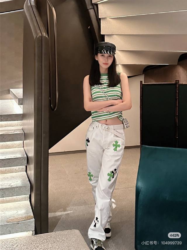 Model Image Chrome Hearts CH Miami White and Green Limited Edition Cross-Patch J