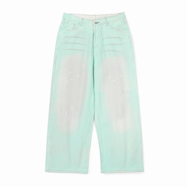 Acne Studios mint glow-in-the-dark wide-leg fluorescent jeans are made from high