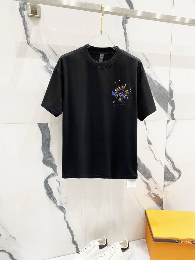 Chrome Hearts 320g washed short-sleeved shirt with graffiti cross and Sanskrit l