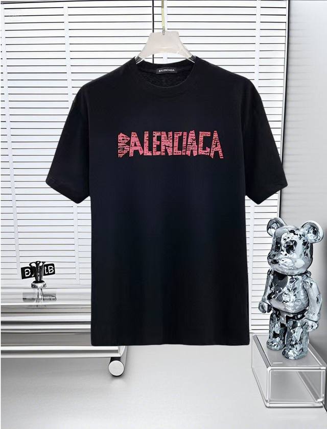 Balenciaga, 25Ss high-top version, logo-printed round neck short-sleeved T-shirt