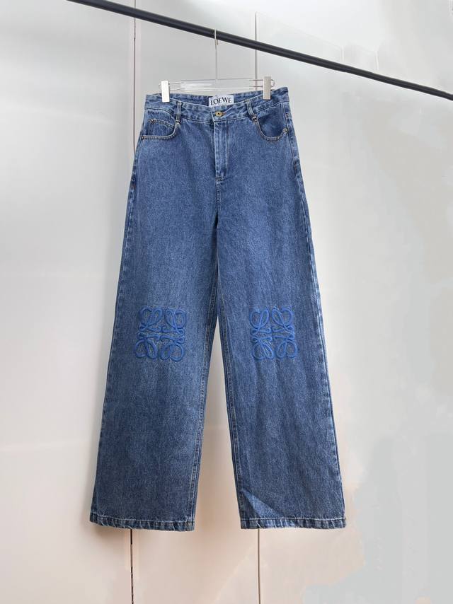 Loewe knee design embroidered jeans 46 48 50 52