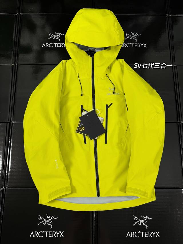 tabs, and Zip-In compatibility. The Arc'Teryx logo is machine-embroidered on the