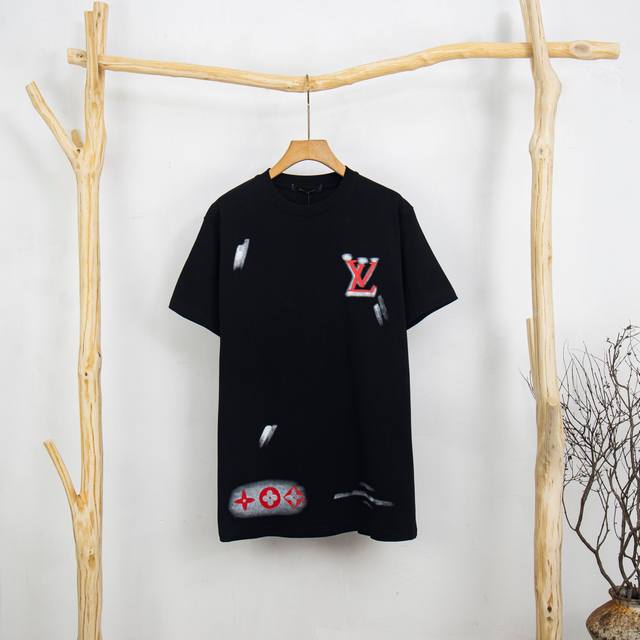 Lv Louis Vuitton 25Ss new graffiti hand-painted short-sleeved T-shirt Fabric: 30