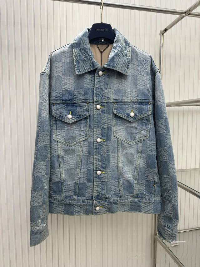 LV Louis Vuitton 24Ss Checkerboard Lapel Denim Jacket, originally purchased for