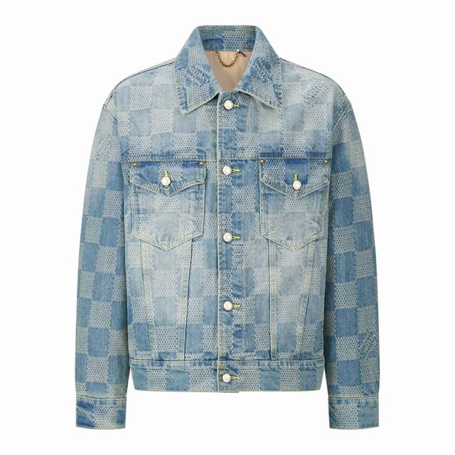 LV Louis Vuitton 24Ss Checkerboard Lapel Denim Jacket, originally purchased for