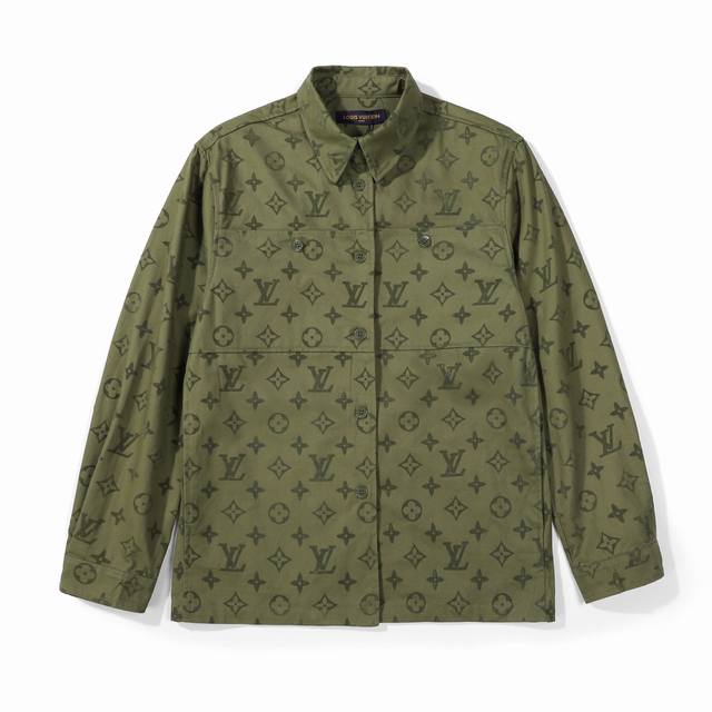 Louis Vuitton 23Ss show limited edition monogram flocked jacket and shirt in mil