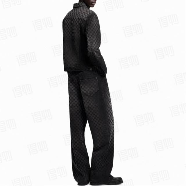 Jacket and Pants 190 Model Lv Louis Vuitton 2025 new checkerboard plaid flocked