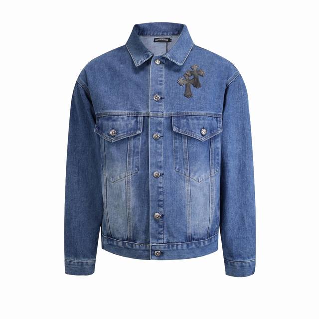 Chrome Hearts Chrome Hearts gradient washed patch heavy-duty multi-leather denim