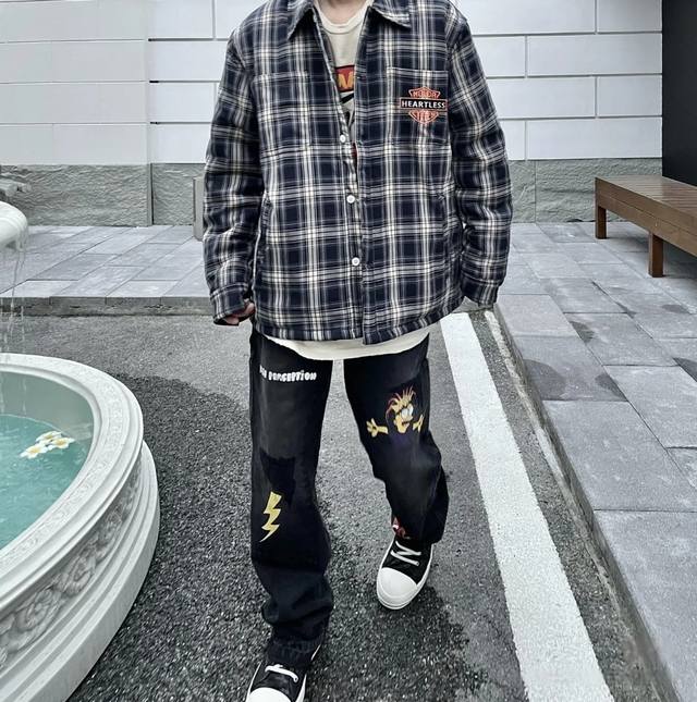 Model Picture Carhartt & Carhartt Simpson Graffiti Wide-leg Lumberjack Overalls
