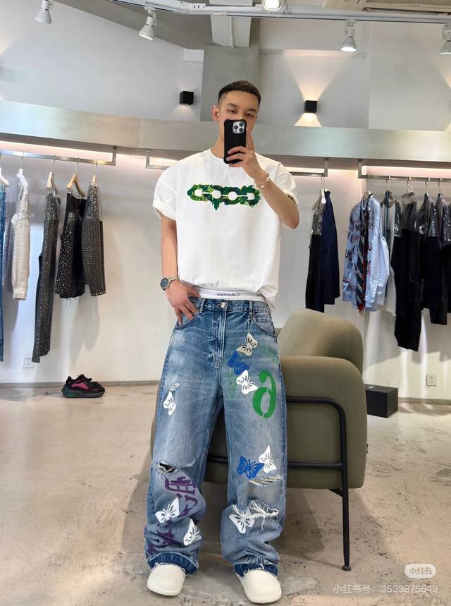 Model Image: Top-tier Goodbrand 2025Ss 3D Plant Map Embroidery, Light Luxury Fas