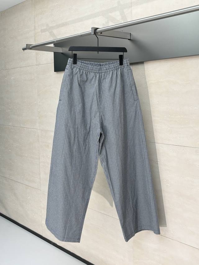 Balenciag* Paris Blcg 25 new cotton and linen plaid trousers Zp9900 purchased or