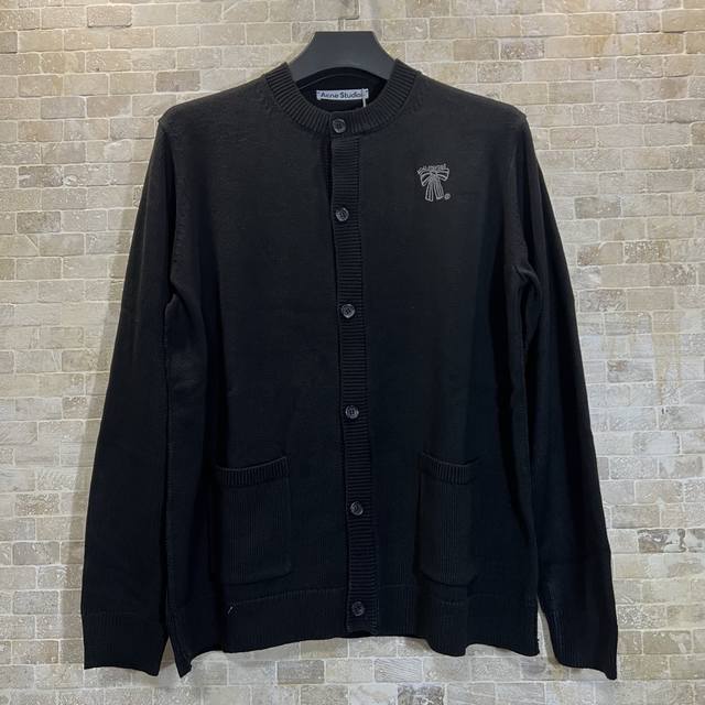 Acne Studios bow embroidered cashmere cardigan