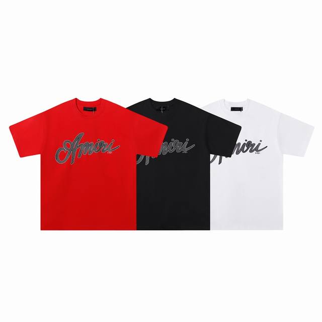 Style: 6087 Fabric: 260g double yarn Amiri 2025 spring and summer new logo round