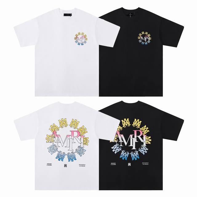 Style: 6086 Fabric: 260g double yarn Amiri 2025 spring and summer new logo round
