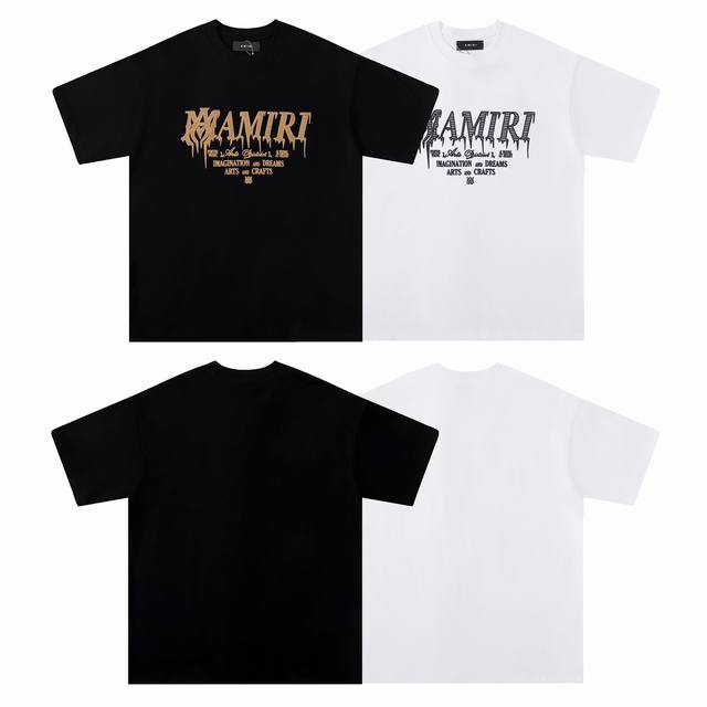 Style: 6083 Fabric: 260g double yarn Amiri 2025 spring and summer new logo round