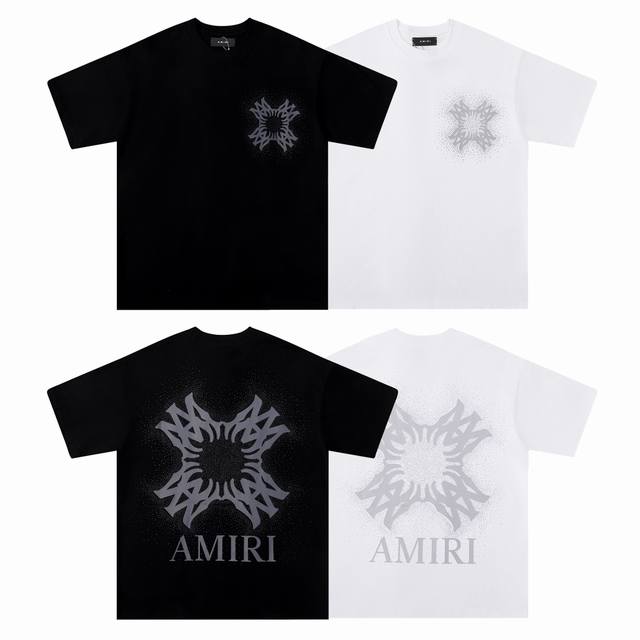 Style: 6082 Fabric: 260g double yarn Amiri 2025 spring and summer new logo round