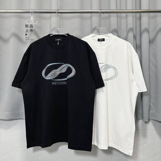 3069 We11Done25 Spring/Summer new arrival: Unisex basic T-shirt with crystal-emb