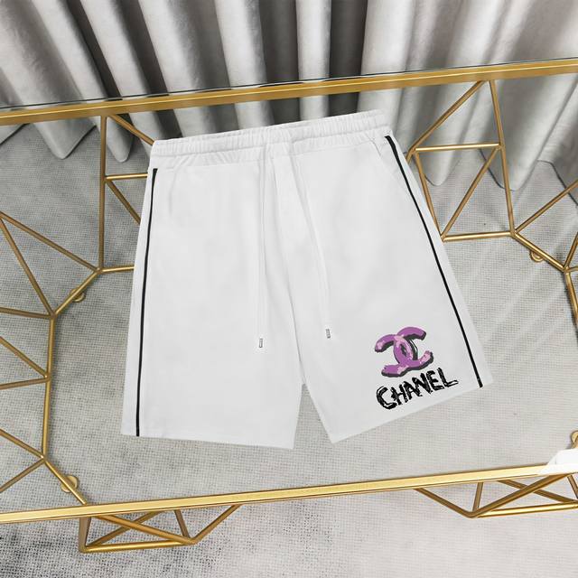 Chanel printed cotton sweatpants, shorts, and shorts. 1:1 matching fabric, 380g