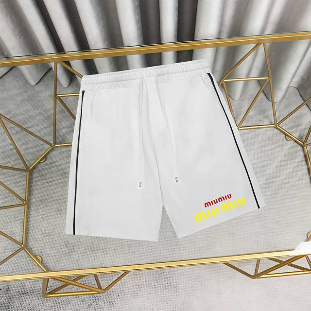 Miumiu printed cotton shorts and sweatpants. 1:1 matching fabric, 300g high-weig
