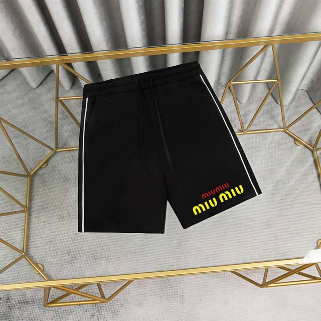 Miumiu printed cotton shorts and sweatpants. 1:1 matching fabric, 300g high-weig