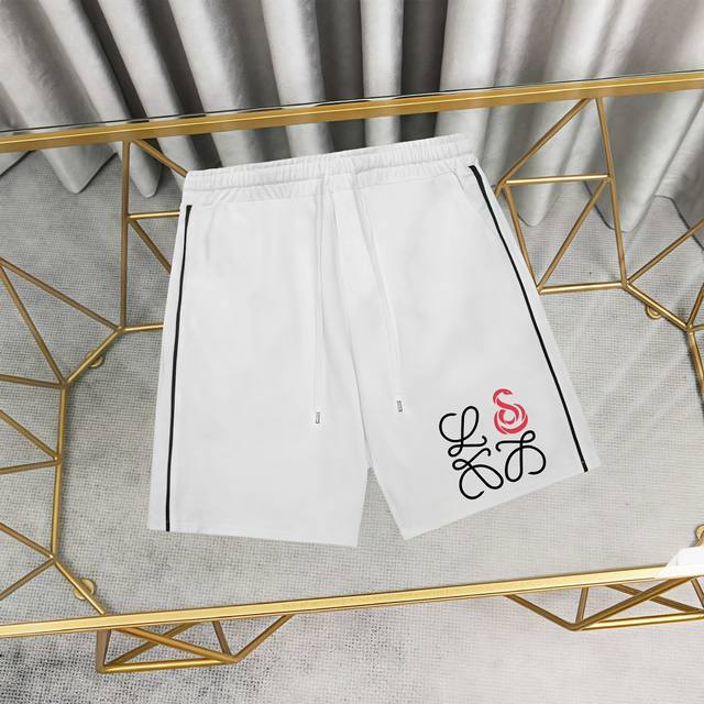Loewe printed cotton shorts. 1:1 matching fabric, 300g high-weight terry, 100% c