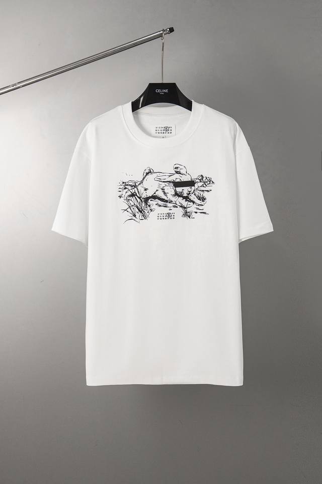 2036 High-quality Maison Margiela 25Ss new rabbit print short-sleeved T-shirt. C