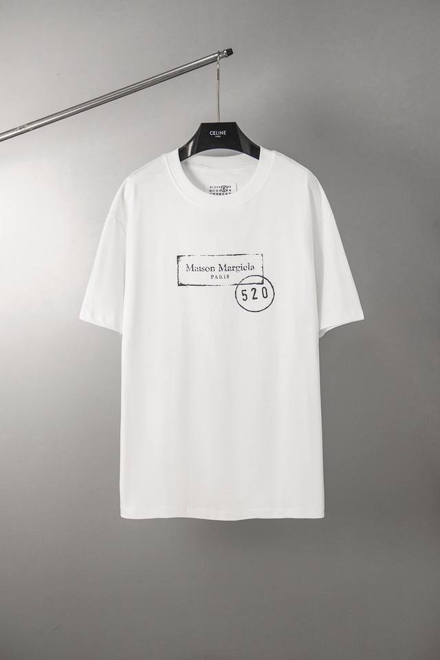 2035 High-end Maison Margiela 25Ss new 520 limited edition printed short-sleeved